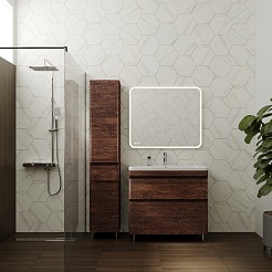 Style Line Мебель для ванной напольная Атлантика 90, Люкс старое дерево, PLUS – фотография-9